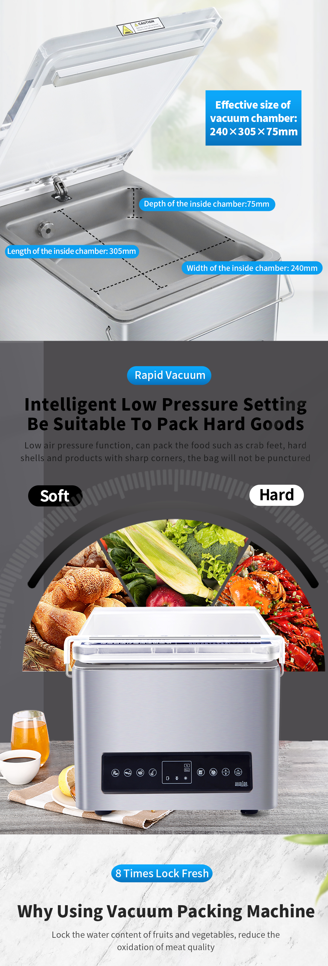 آلة ختم الفراغ HVC-210T/1D Hualian
