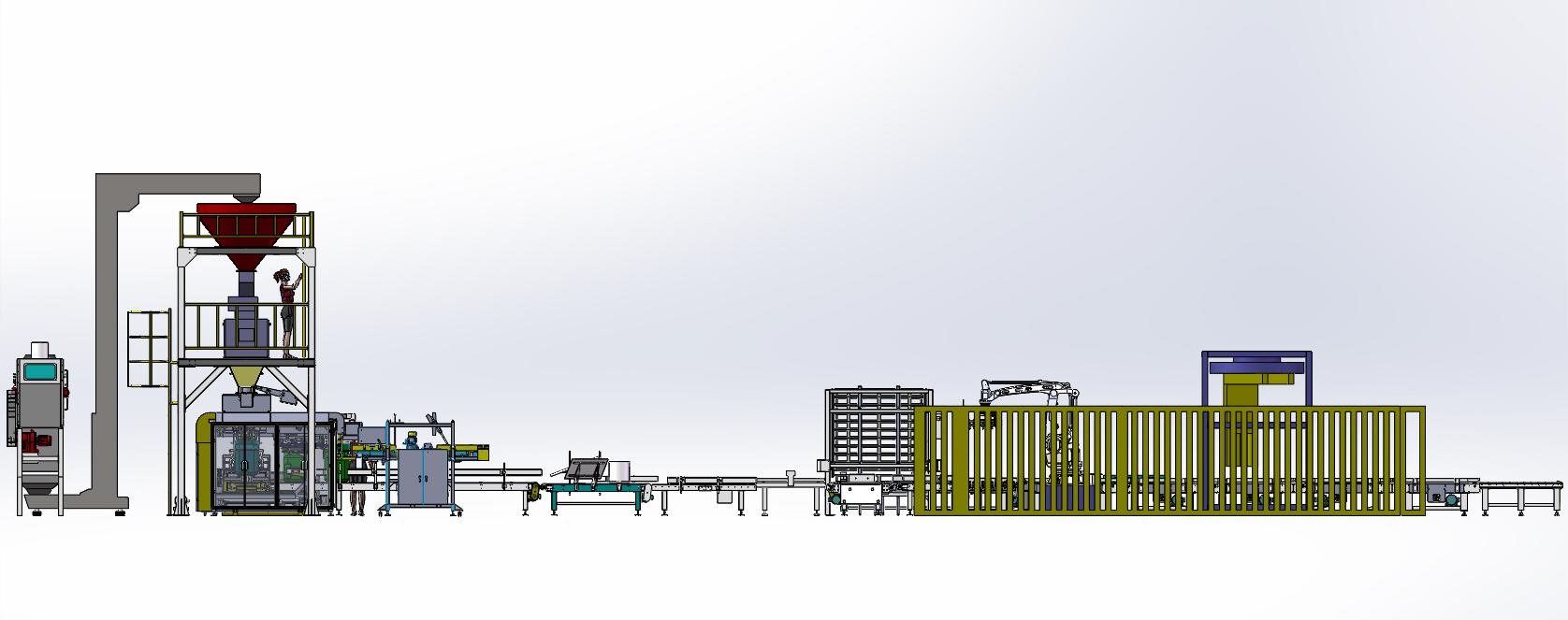 خط تغليف الأكياس 15 كجم